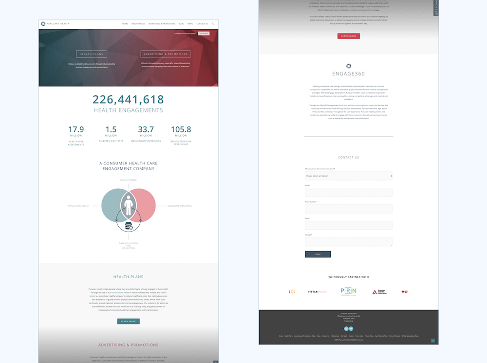 Screenshot of old Pursuant Health homepage